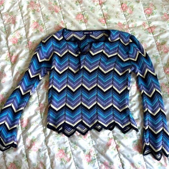 Vintage limited too chevron crochet top - Picture 2 of 5